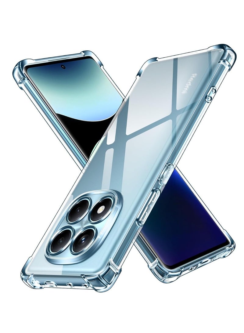 جراب حماية لهاتف Redmi Note 15 Pro Plus 5G، مصنوع من مادة TPU شفافة ناعمة، خفيف الوزن، مقاوم للصدمات، مع حماية للكاميرا. - Image 1